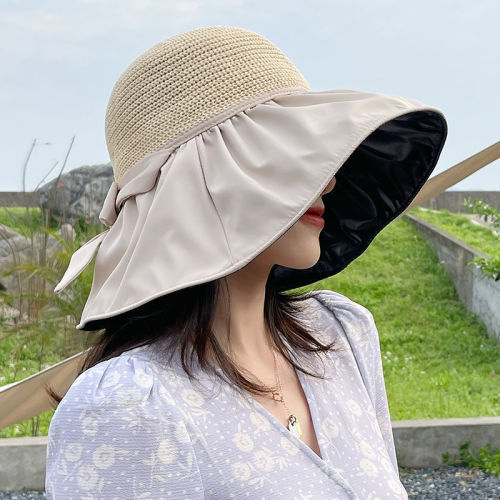 Banana Sun Protection Hat Vinyl Beach Hat Sun Hat Female Summer Straw Hat UV Cover Face Sun Protection Sun Fisherman Hat