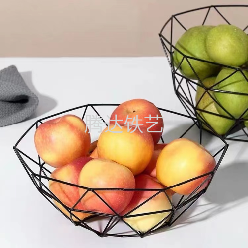 metal fruit basket wrought iron fruit plate nordic instagram style home storage tool snacks storage basket geometric storage basket