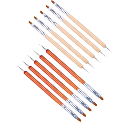 Needle Brush Dual-Purpose Double-Headed Nail Brush 5 PCs UV Pen Nail Shape Fluoresent Marker in Stock Wholesale