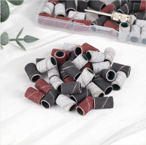 new package 75 pcs nail sand ring black and white brown plus sand ring rod high quality polished nail surface mild