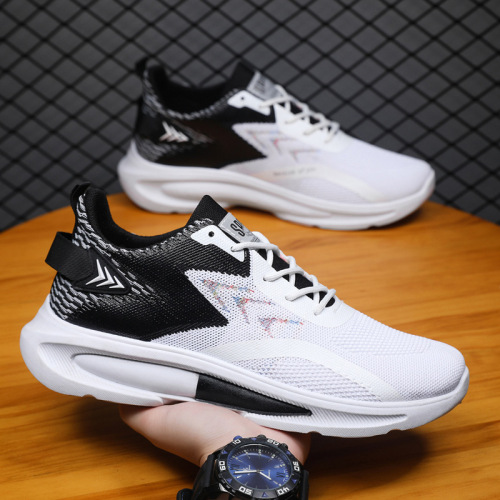 2022 Autumn New Men‘s Shoes Cross-Border casual Running Shoes Fashionable Korean Style Breathable Fashionable Shoes Flying Woven Sneakers