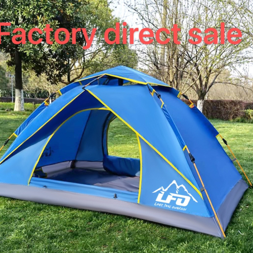 fake double-layer double hydraulic tent. two-person automatic tent. customizable logo.