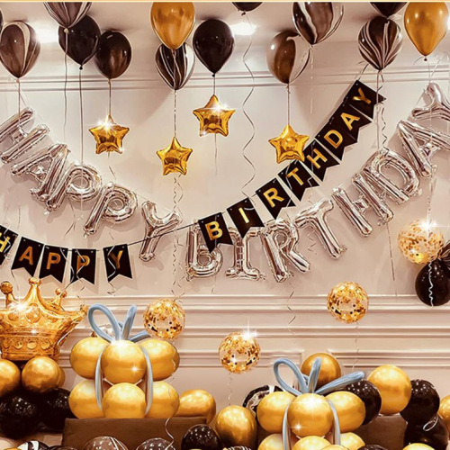 Birthday Party Decoration Balloon Wholesale Adult Birthday Party Layout Supplies Macaron Aluminum Foil Balloon Set
