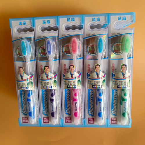 Toothbrush Wholesale Blue Arrow 906 Nano SIM （30 PCs/Box） High Density Pointed Hair Soft-Bristle Toothbrush