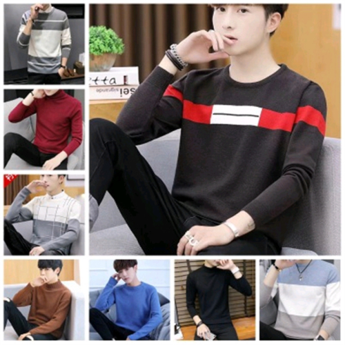 men‘s boutique sweater tail goods men‘s miscellaneous knitwear casual versatile long sleeve autumn winter coat wholesale supply