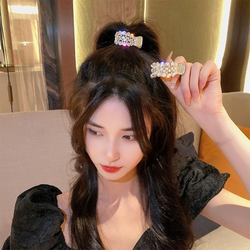korean style high ponytail fixing artifact simple temperament pearl gripper female small design girl shark clip headwear