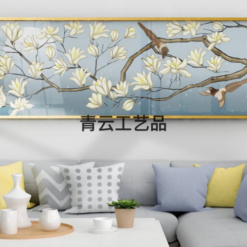 new chinese bedroom bedside decorative painting fine pen flower bird mural b & b hotel long hanging banner zen wall painting