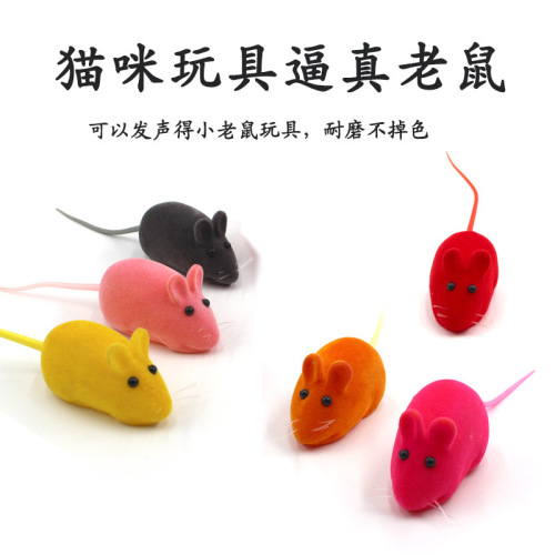 pet flocking mouse cat toy cat vinyl sound mouse simulation mouse pet products factory direct sales