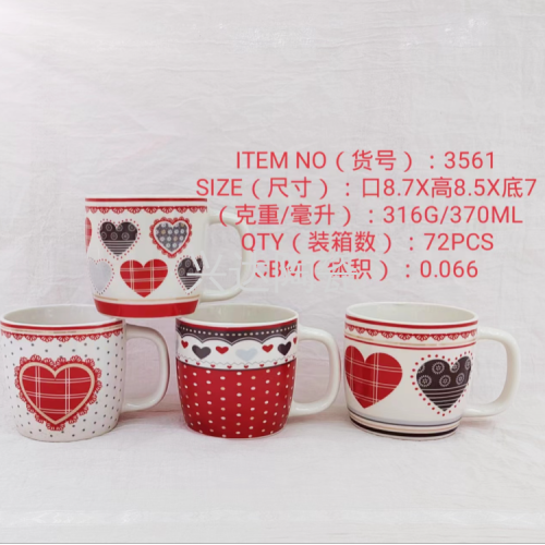 factory direct ceramic creative personality trend new fashion water cup short straight ceramic cup love 3561