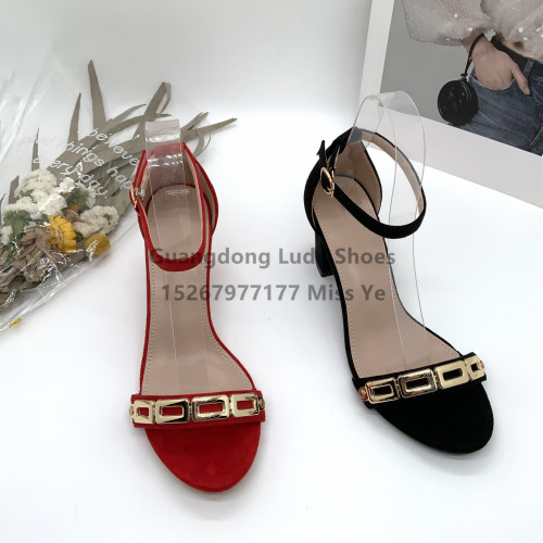 new high heels simple comfortable high heel temperament wild professional chunky heel light buckle pumps guangdong women‘s shoes
