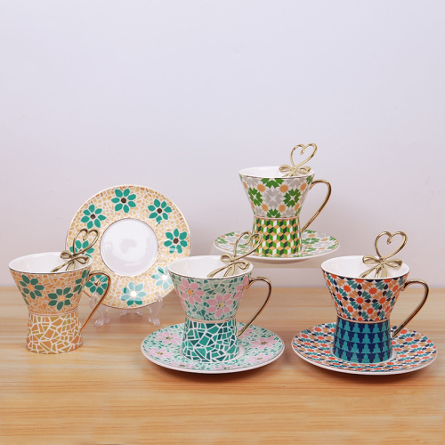 Creative Ceramic Coffee Cup Saucer Ceramic Cup Water Cup Afternoon Tea Cup Milk Tea Cup gift Ceramic Cup and Saucer 