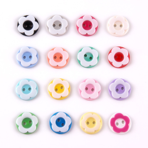 Resin Rainbow Color Children‘s Clothing Plum Blossom Fashion Buttons Children Baby Shirt Sweater Buttons DIY Flower Buttons