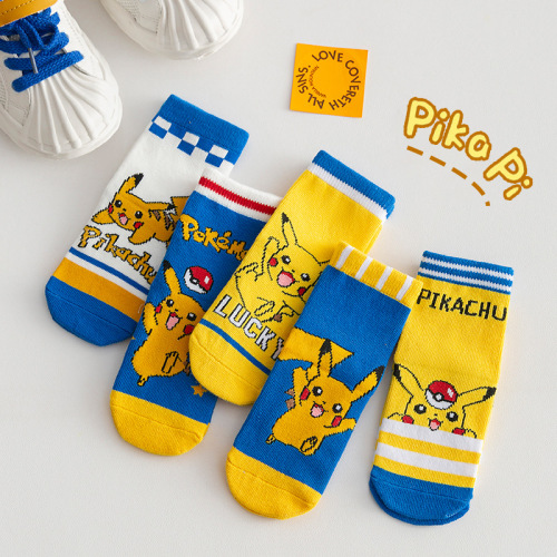 pikachu children‘s socks autumn and winter cotton socks for boys and girls medium and large children‘s socks captain america four seasons mid-calf socks