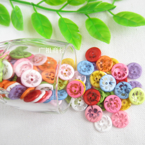 Candy Color 1.35cm Resin Transparent Plum Buckle Hand Sewing Button Children‘s Button Cartoon Baby Button