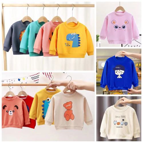 2-7 Yuan Foreign Trade Children Children‘s Clothing round Long-Sleeved Sweater Stock Clothing Stall Supply Boys and Girls Tail Goods Wholesale