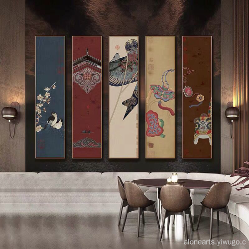 new chinese style atmospheric decorative painting hotel corridor aisle hanging painting bath center decoration oil painting light luxury chinese style