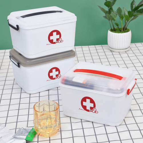 household multi-functional double-layer medicine storage box medical first aid advertising medicine box for student dormitory