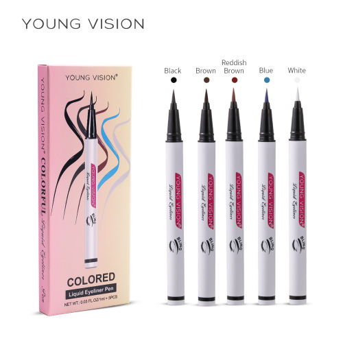 young vision 5-color suit square water is not easy to smudge thin head eyeliner one-stroke forming eyeliner