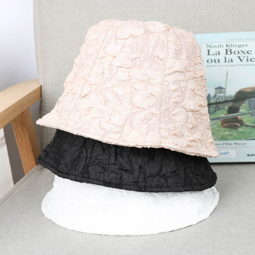 lace basin hat summer thin japanese style face covering bucket hat fisherman hat female black pleated tube hat korean fashion