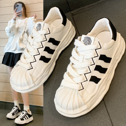 shell head dissolved bottom white shoes for women 2022 spring and autumn new student casual sneakers fashion all-match sneakers tide