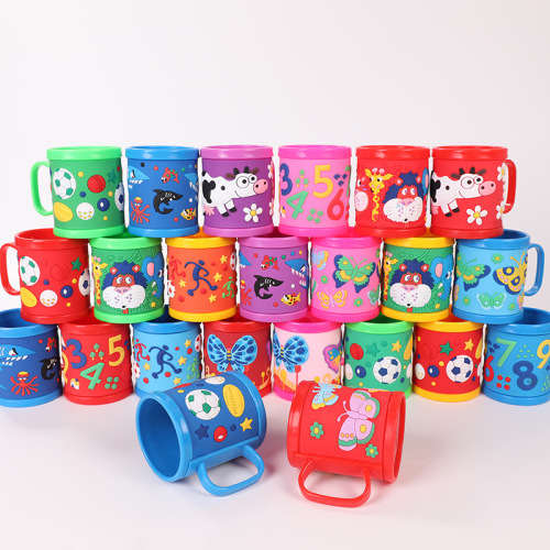 cartoon cup 3d stereo cup exquisite cartoon pattern cute 3d three-dimensional gift cartoon leather cup pvc plastic cup 2