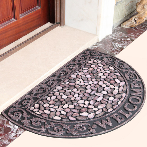 european-style rubber floor mat entrance foyer outdoor non-slip waterproof earth removing semicircle doormat and foot mat floor mat