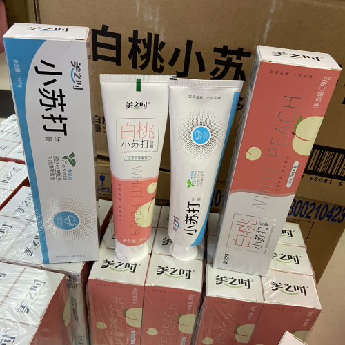 meizhishi specializes in dazzling white baking soda toothpaste peach flavor 180g household discount package remove bad breath