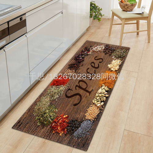 Qiansi Cross-Border New Home Tableware Door Mat Kitchen Absorbent Strip Bedroom Non-Slip Floor Mat Living Room Carpet