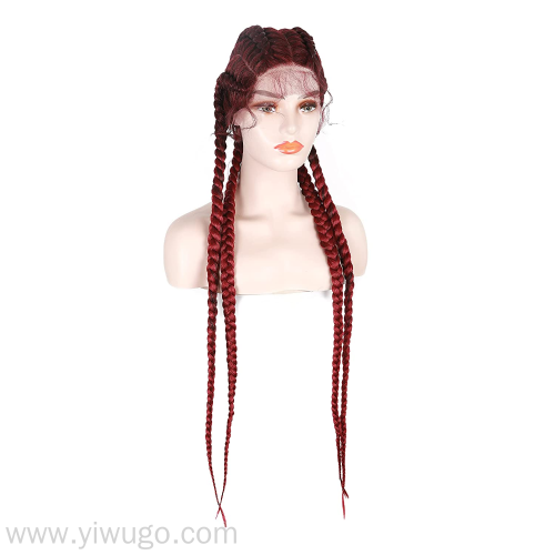 women‘s faux hand braided synthetic lace braided wig