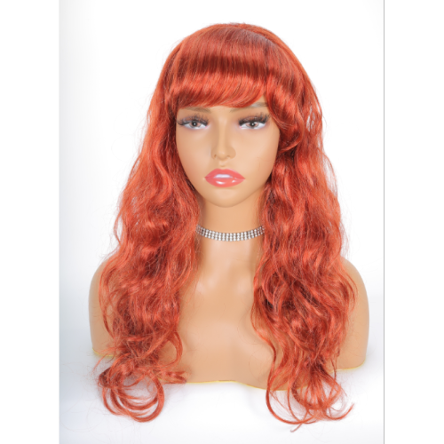 new look chemical fiber wig european and american big wave orange source factory wholesale