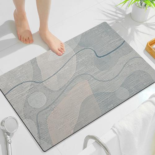 Nordic Style Household Doormat Non-Slip Absorbent Bathroom Floor Mat Soft Diatom Mud Kitchen Stain-Resistant Floor Mat