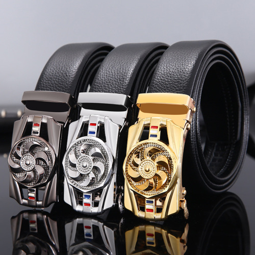 free shipping for one piece new belt men‘s automatic buckle belt rotatable leisure business pants belt
