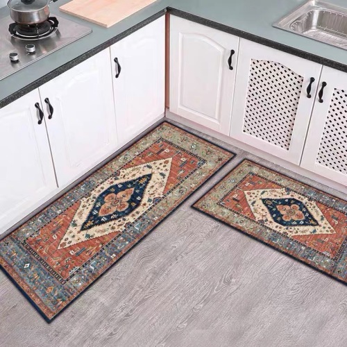 Kitchen Floor Mat Household Absorbent Oil-Proof Non-Slip Mat Home Entrance Bathroom Floor Mat Bedroom Bedside Carpet 