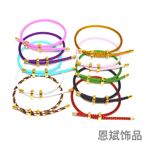 adjustable 8-word wire rope bracelet diy string jewelry gold pull color retention waterproof 3mm bracelet
