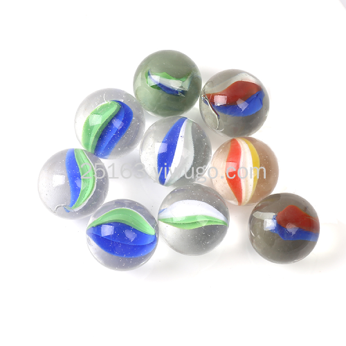 20 PCs 16mm Transparent Three-Flower Glass Marbles 16mm Colorful Petals Glass Ball Fish Tank Decorative Glass Beads