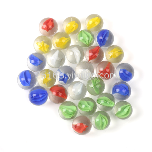 20 16mm red yellow blue green white black high white eight petal flower checkers glass marbles toys