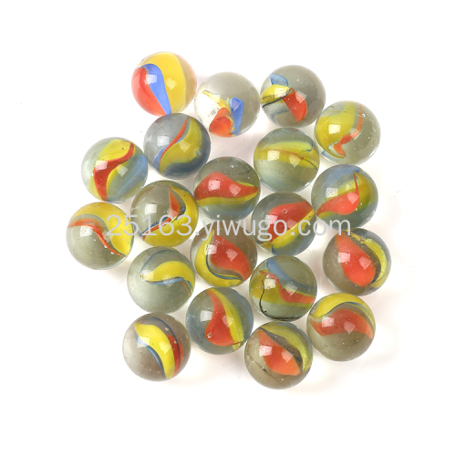 20 16mm transparent outer three flowers 16mm transparent round flower glass marbles