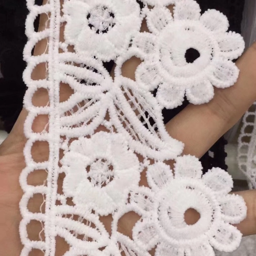 large flower bar code water soluble lace embroidery lace polyester silk lace clothing accessories
