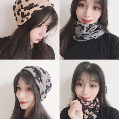 Scarf Women‘s Neck Cover Spring and Autumn Thin and All-Matching Cervical Support Bandana Autumn and Winter Warm Face Mask Hat Confinement Cap
