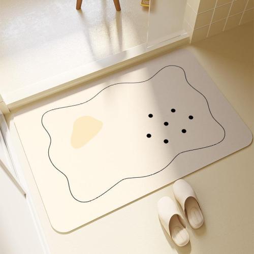 simple style bathroom floor mat soft diatom mud washable foot mat cut absorbent easy-to-dry non-slip mat
