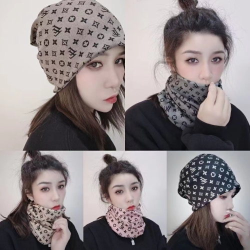 scarf women‘s neck cover spring and autumn thin all-match cervical neck protection collar autumn and winter warm mask hat confinement cap
