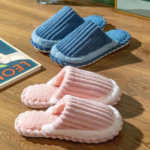 cotton slippers women‘s cute autumn and winter thick bottom home indoor plush couple bag heel children slippers men‘s winter