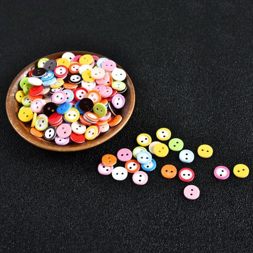 Children‘s DIY round Color Button DIY Two-Eye Resin Plastic Button Wholesale Factory Spot