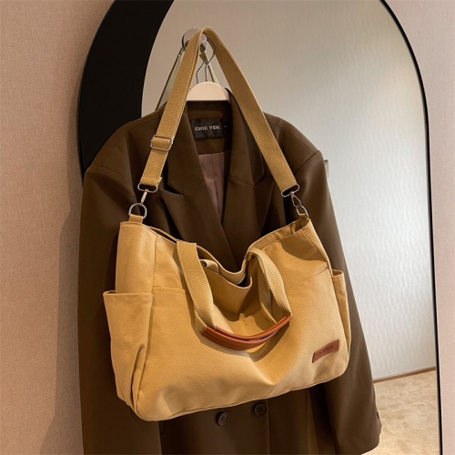 large capacity canvas bag handbag shoulder bag crossbody simple tote bag