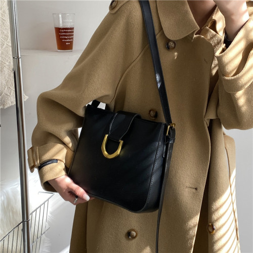 retro small bag women‘s bag all-match messenger bag texture shoulder bag bucket bag