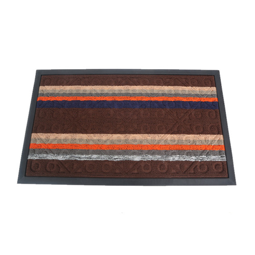 brilliant floor mat factory wholesale indoor and outdoor antifouling dust mat colorful striped rubber door mat