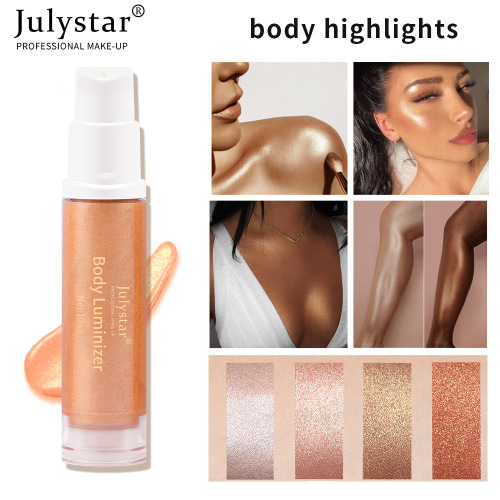 julystar cross-border european and american highlight body brightening highlight liquid milk beach sexy body high gloss liquid