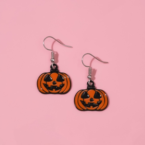 cross-border e-commerce amazon halloween party pumpkin exaggerated horror ghost earrings suit trendy unique hip hop