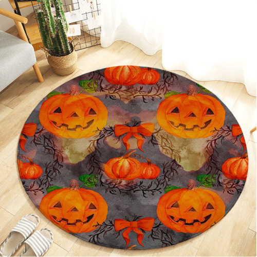 cross-border home halloween pumpkin scarecrow skull office computer swivel chair floor mat children‘s round carpet