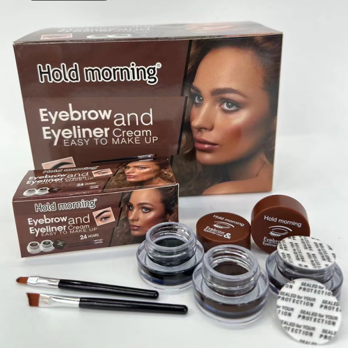Color Holding Brow Cream with Eyebrow Brush Natural Fog Sensitive Coloring Waterproof Smear-Proof Brow Cream